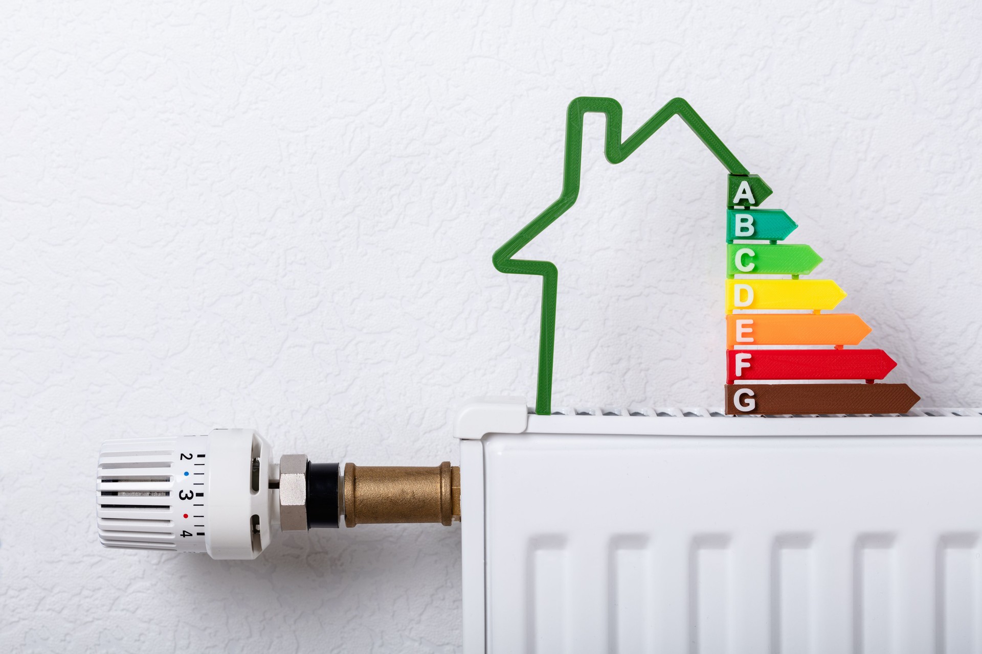 Modell für Haus zeigt Energieeffizienzrate